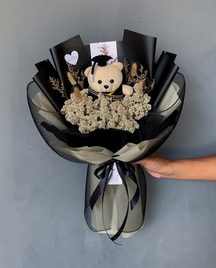 Midnight Edelweiss Graduation Bouquet