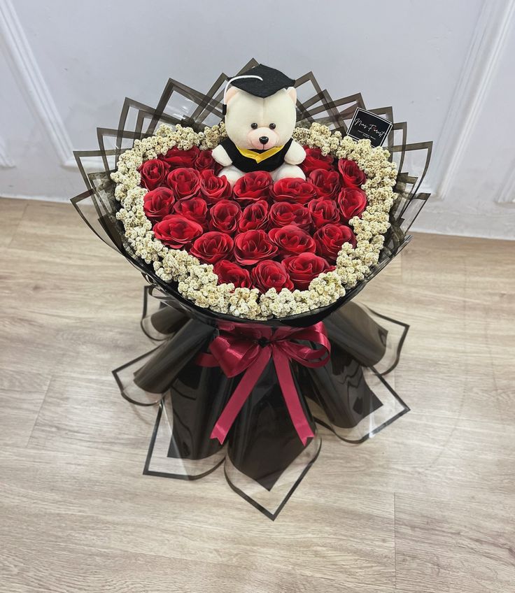 Crimson Heart Graduation Bouquet